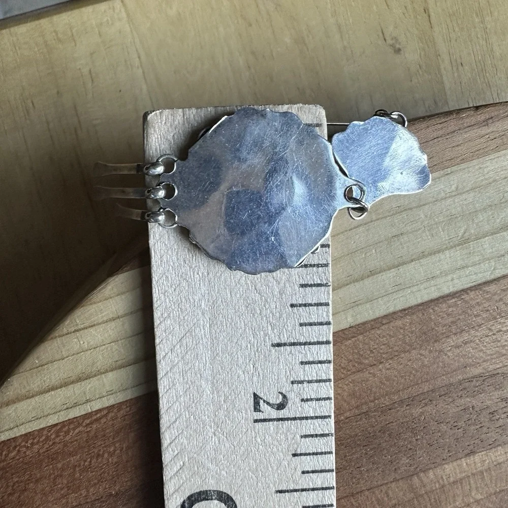 Vintage Zuni Hook Dangle Earrings 3.4 Inch Blue Turquoise 925 Sterling 12.5g